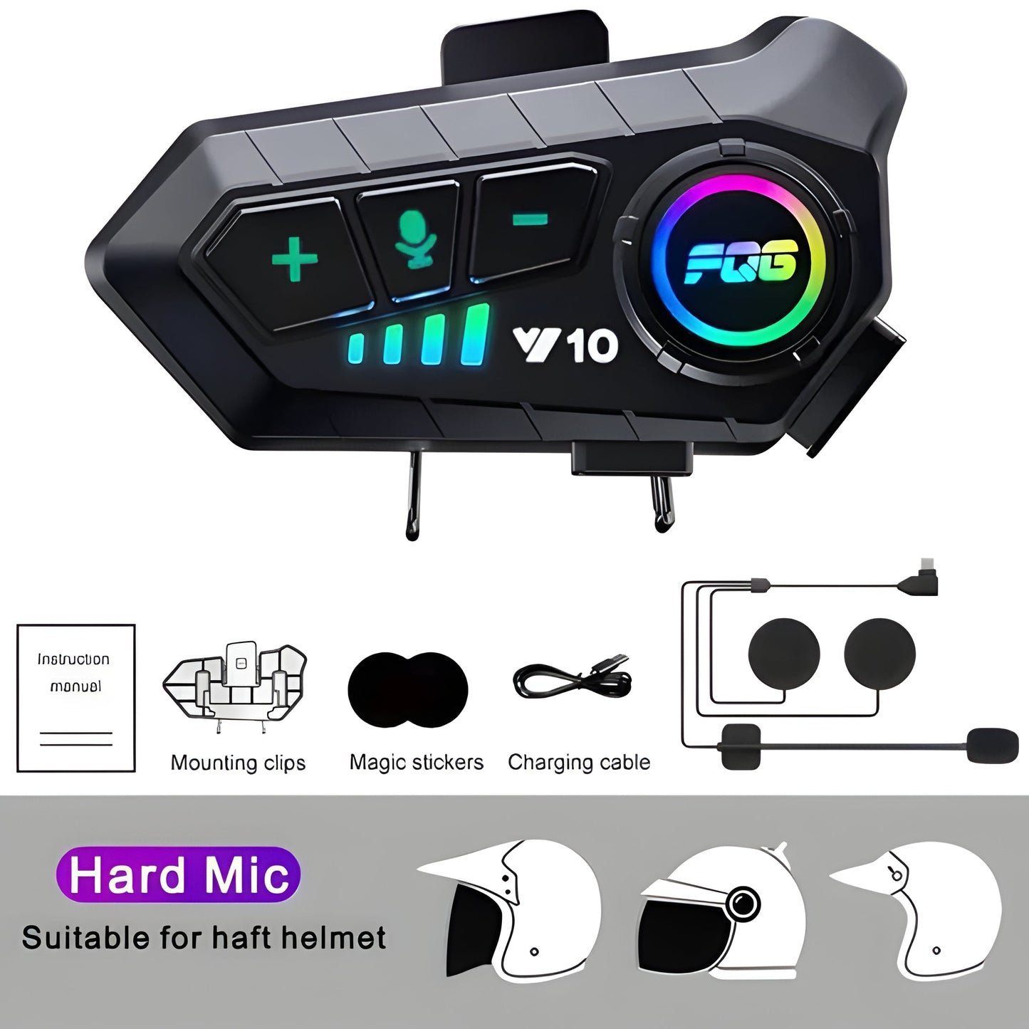 Stay connected with this unisex motorcycle helmet Bluetooth headset system, offering GPS, voice & intercom.