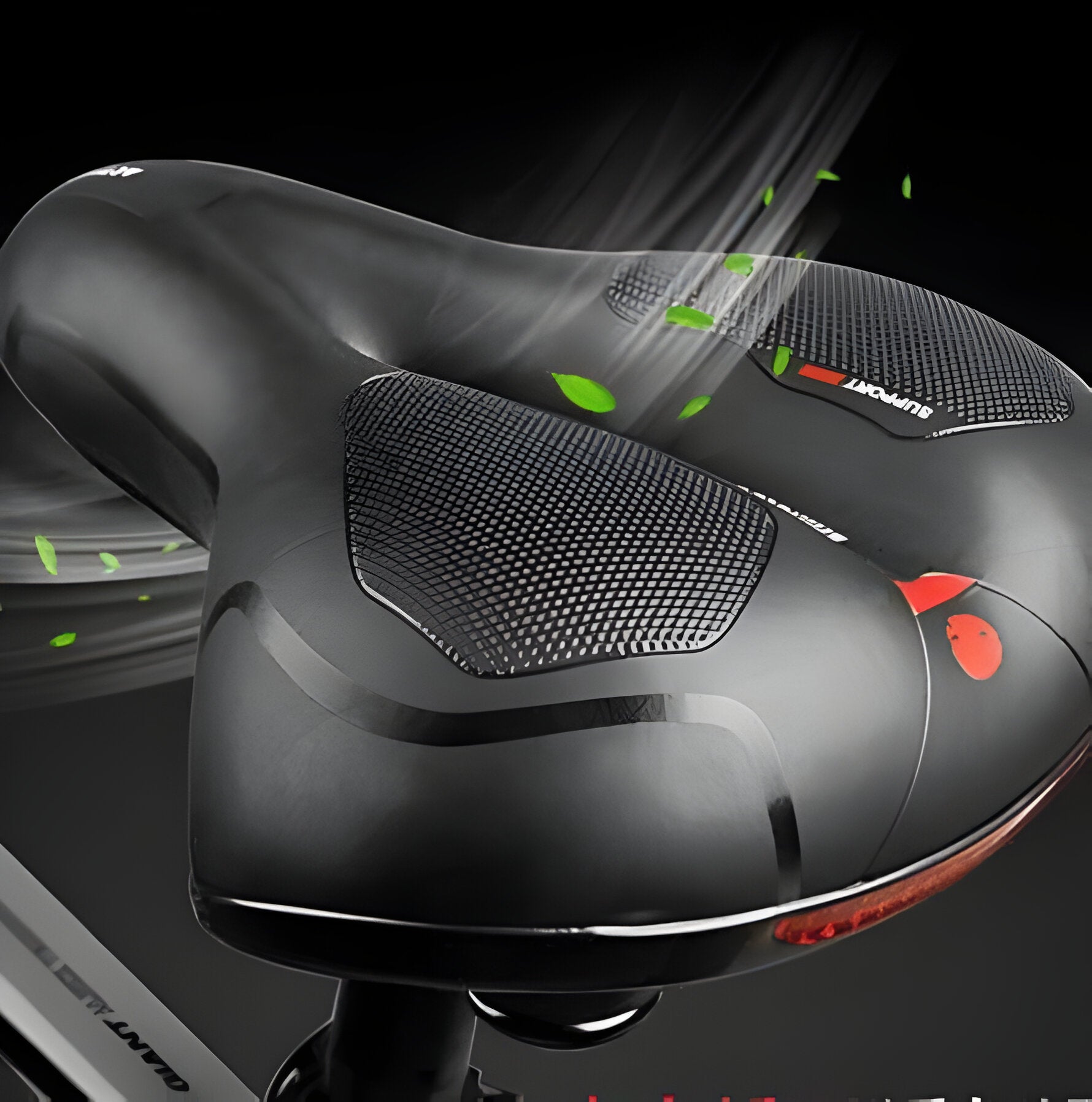 Reflective unisex mountain bike saddle, Cloud Comfort shock absorbing bicycle seat for enhanced safety & outdoor sport.