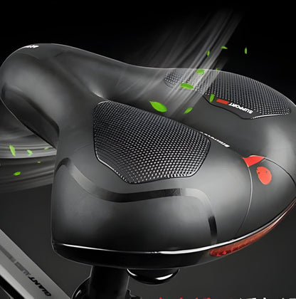 Reflective unisex mountain bike saddle, Cloud Comfort shock absorbing bicycle seat for enhanced safety & outdoor sport.