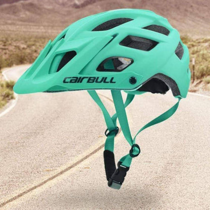 Unisex MTB XC trail helmet in matte black, front view, for cycling safety.