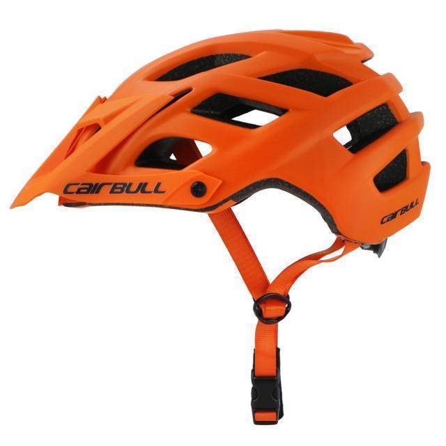 Side view of a unisex cycling helmet, showing ventilation and trail design.