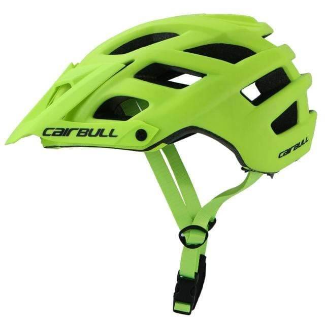 Close-up of a unisex trail helmet's internal padding, ensuring cyclist comfort.