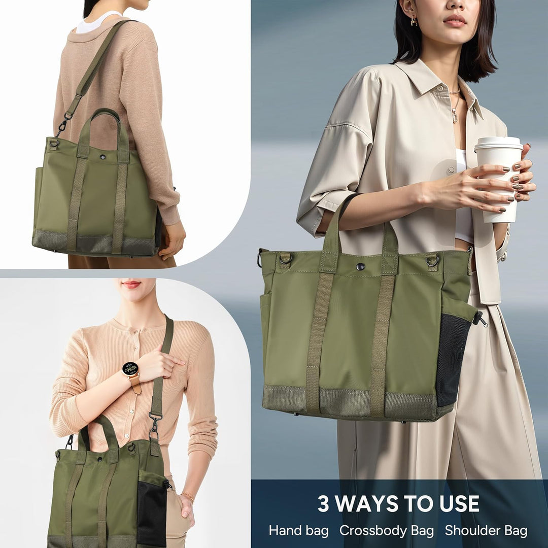 MetroCarry multi-compartment laptop tote bag, unisex, adjustable shoulder strap for commuters.