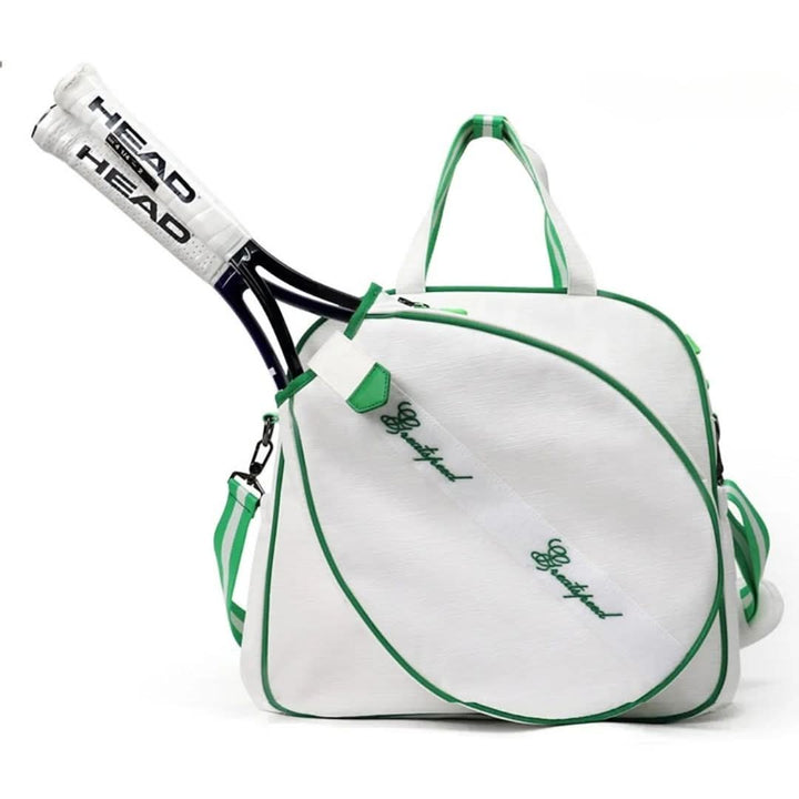Unisex multi-compartment tennis & padel racket bag for athletic travel, storing sports gear & accessories.
