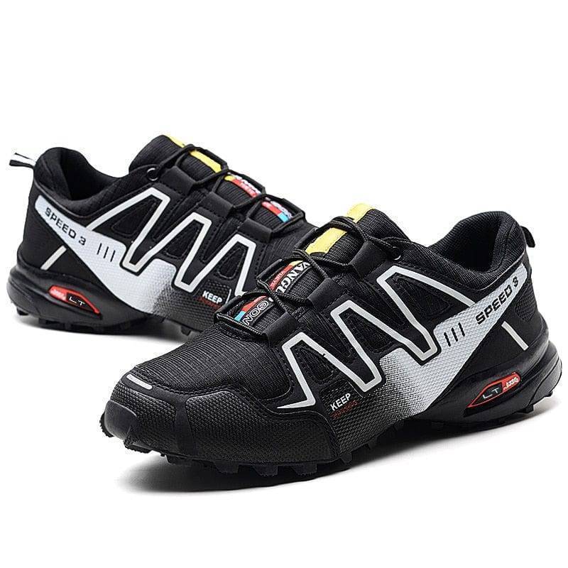 Lace-up unisex trail shoes, offering support and breathability for hiking & cycling escapades.