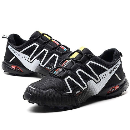 Lace-up unisex trail shoes, offering support and breathability for hiking & cycling escapades.