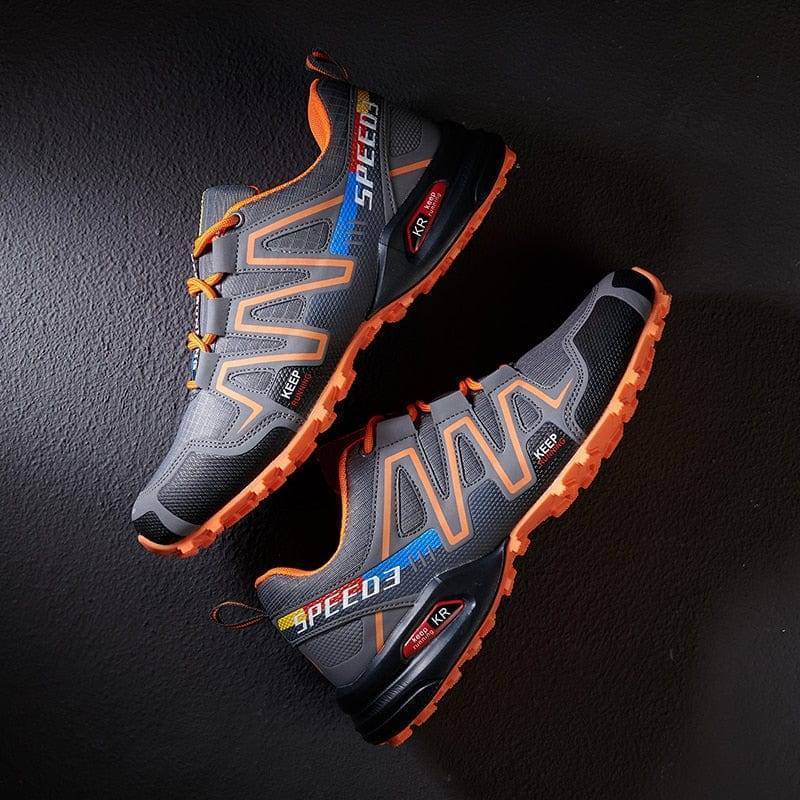 Unisex athletic shoes with strong lacing, built for versatile performance in hiking & cycling.