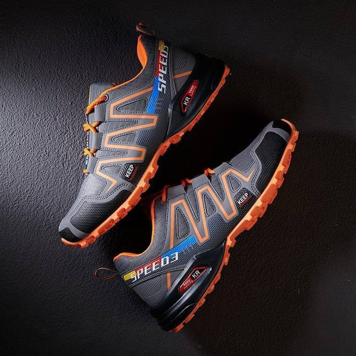 Unisex athletic shoes with strong lacing, built for versatile performance in hiking & cycling.