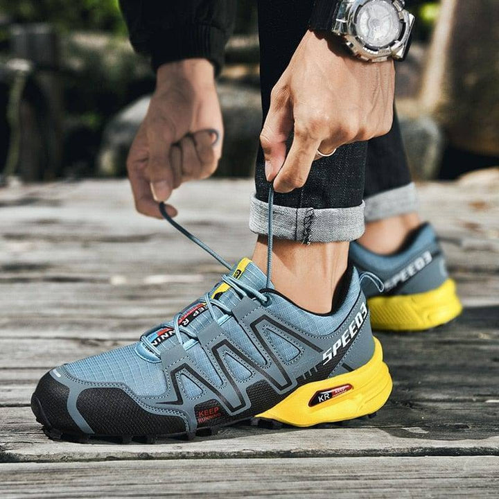 Multisport trail running shoes, unisex, designed for comfort & performance in hiking & cycling.