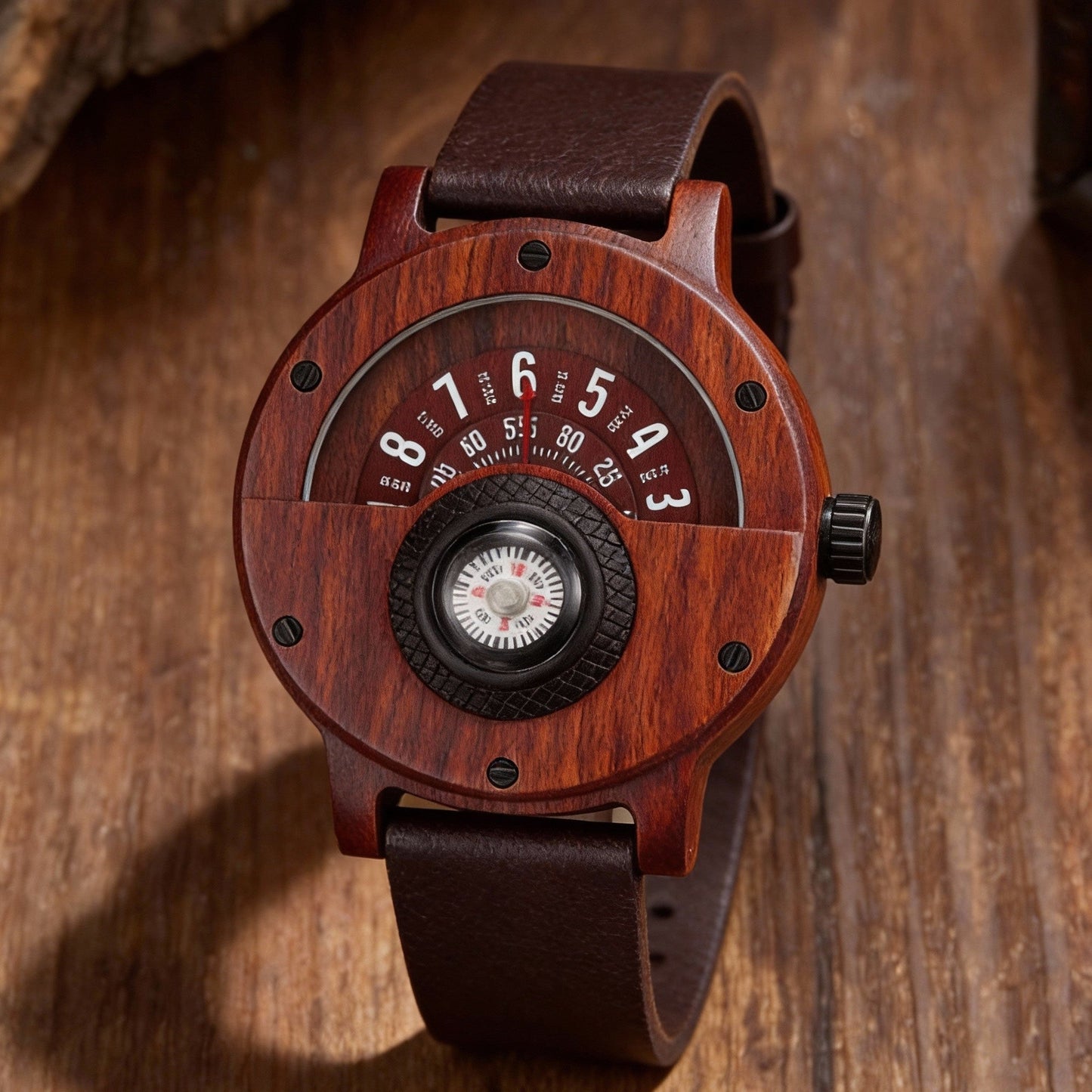 Eco-friendly natural wood watch for men & women, featuring a sustainable design.