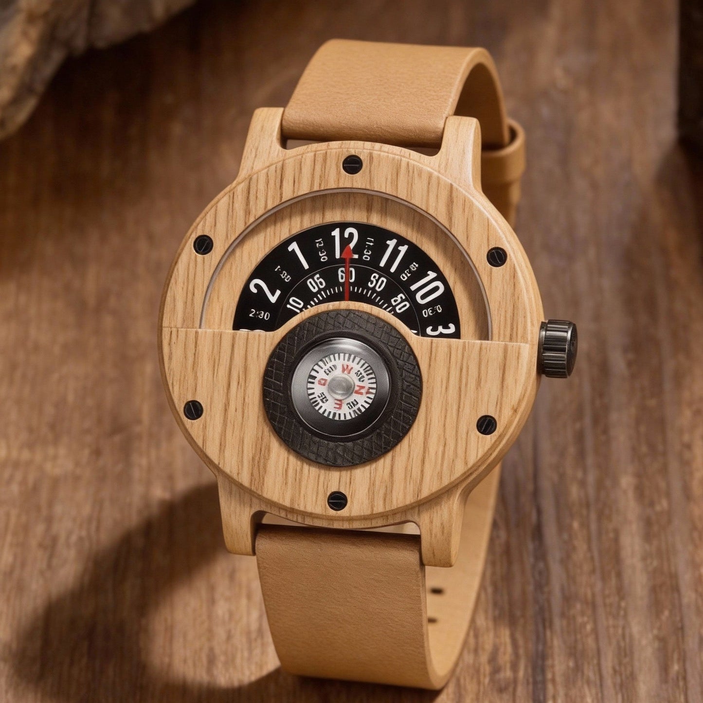 Versatile unisex quartz watch, made from durable, lightweight wood for lasting style.