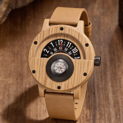 Versatile unisex quartz watch, made from durable, lightweight wood for lasting style.