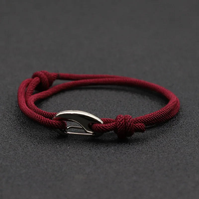 Waterproof rope bracelet with sturdy hook clasp. Perfect unisex nautical fashion for everyday wear & adventure.