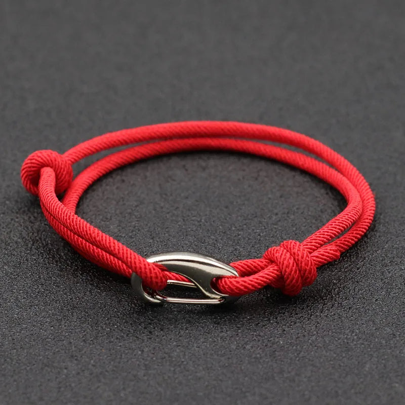Simple yet stylish unisex rope bracelet. Features a metal hook clasp, adjustable fit, and waterproof design.