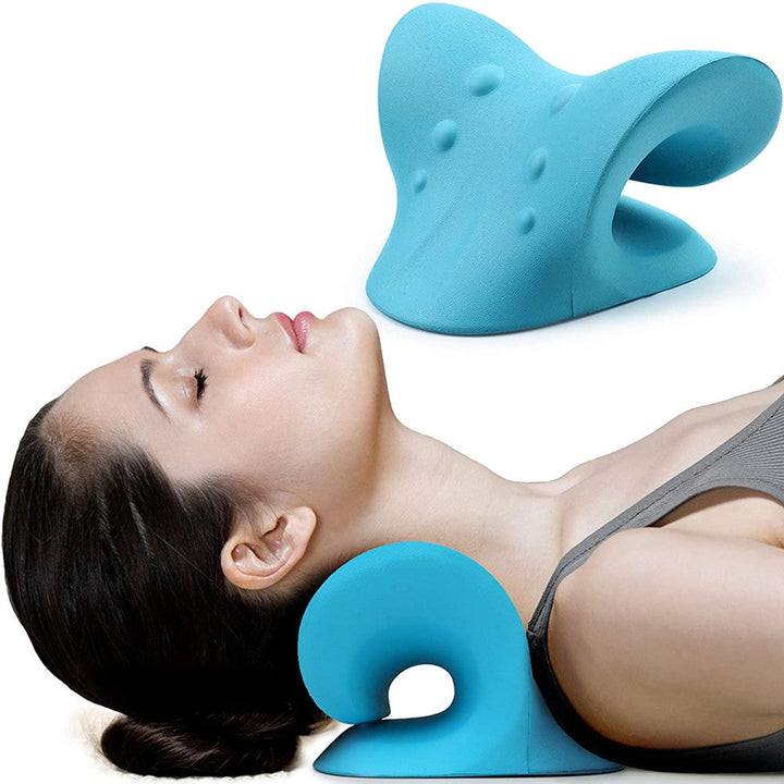 Unisex neck & shoulder stretcher for spinal alignment & tension relief.