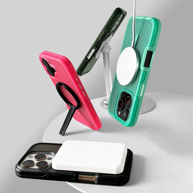 Vibrant Neon iPhone case with magnetic wireless charging. A durable, protective, dustproof phone cover & accessory.