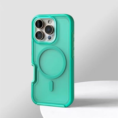 Neon iPhone case with magnetic wireless charging. Highly protective, shockproof, scratch-resistant phone cover accessory.