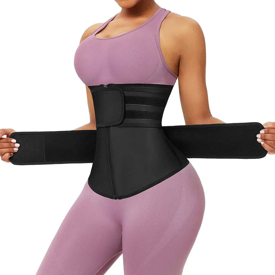 Unisex Neoprene SweatPro waist trainer for enhanced workout sweat, core support, and weight loss.