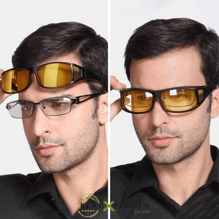 Safe driving anti-glare eyewear for men & women, enhancing vision during night, fog, and rain driving conditions.