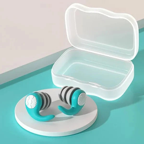 Soft silicone sleeping earplugs for quiet nights. Comfortable, reusable sound blocking for peaceful sleep.