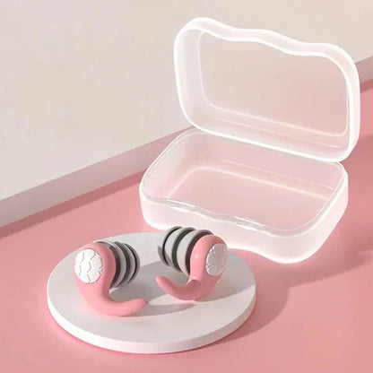 Unisex reusable noise cancelling silicone earplugs for peaceful sleep & enhanced focus. Soft & effective.