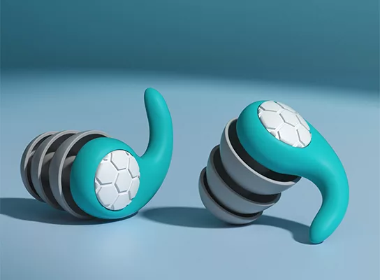 Soft silicone earplugs providing effective sound blocking for sleeping, studying & concentration.