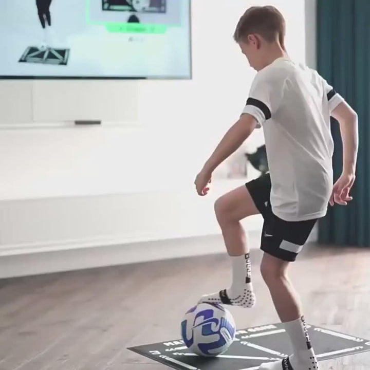 Unisex non-slip soccer training mat for indoor ball control drills & technique practice. Improve foot skills.