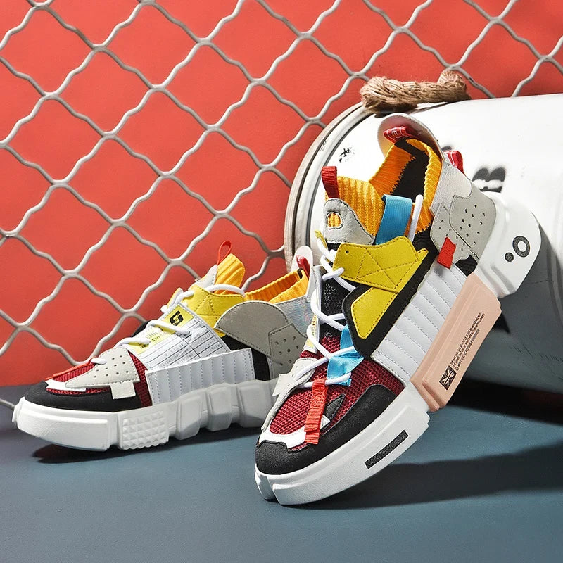 Bold asymmetrical NOVA athletic sneakers for unisex wear, featuring a unique modern design and comfortable fit.