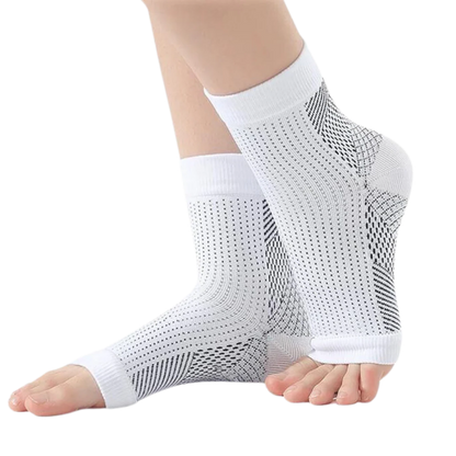 Unisex open-toe compression support socks, ideal for daily comfort, foot support & improved circulation.