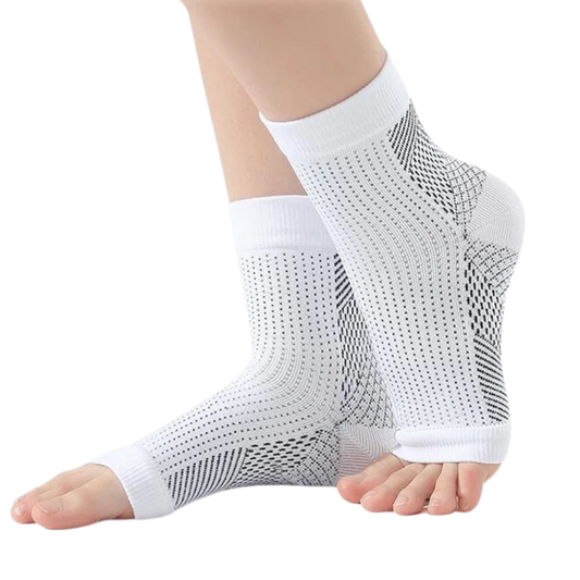Unisex open-toe compression support socks, ideal for daily comfort, foot support & improved circulation.