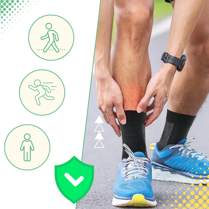 Person wearing white unisex open-toe compression socks for all-day foot support, comfort, and relief from swelling.