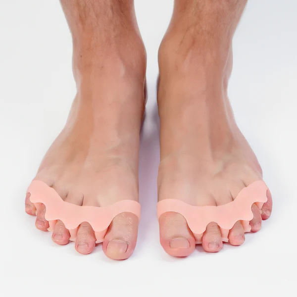 Silicone orthopedic toe splint, a bunion corrector for hammer toe pain relief & foot alignment.