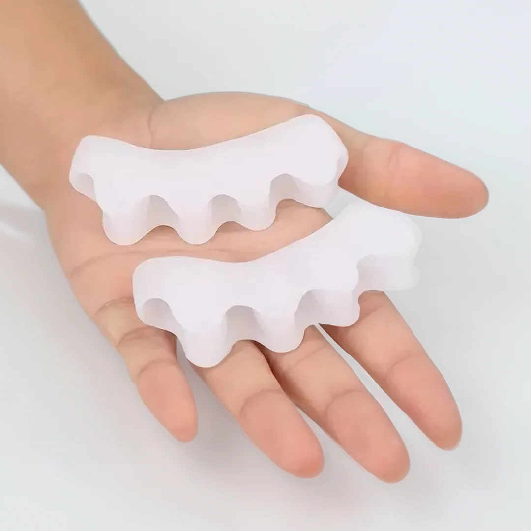 Comfortable unisex silicone toe splint for hammer toe, offering pain relief & daily foot support.