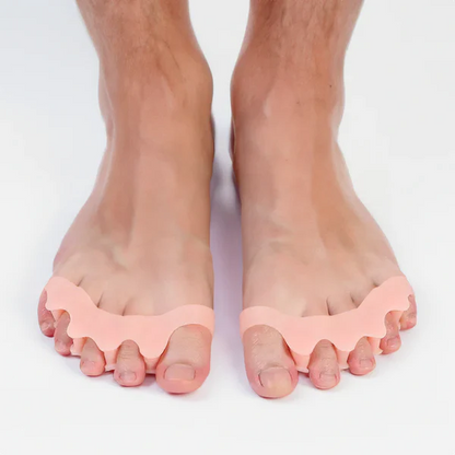 Flexible silicone gel hammer toe splint, unisex, comfortable for bunion & toe alignment, foot pain relief.