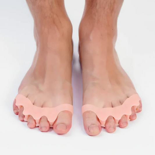 Flexible silicone gel hammer toe splint, unisex, comfortable for bunion & toe alignment, foot pain relief.