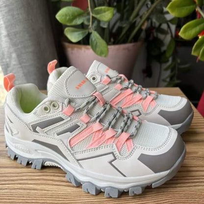 Durable unisex hiking shoes with orthopedic design, perfect for long trail walks