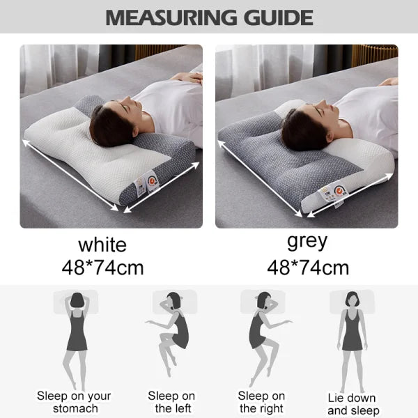 Unisex ergonomic neck pillow designed for ultimate sleep comfort & cervical support. Ideal for pain relief.