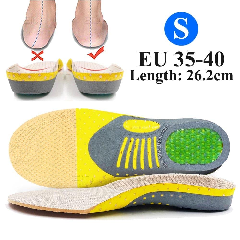 High-quality orthopedic gel insoles for flat feet. Provides arch support & shock absorption for daily comfort.