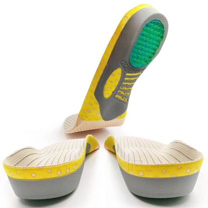 Foot pain relief insoles. Unisex orthotic gel inserts with arch support for plantar fasciitis & flat feet.