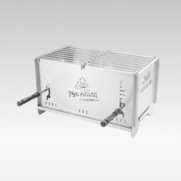 Unisex outdoor charcoal camp grill and stove, ready for portable cooking.