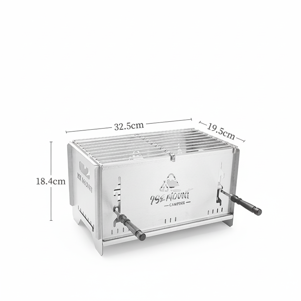 Convenient outdoor charcoal grill and stove, great for camping and backyard use.
