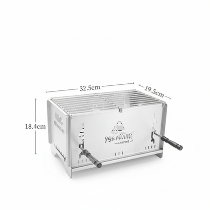 Convenient outdoor charcoal grill and stove, great for camping and backyard use.