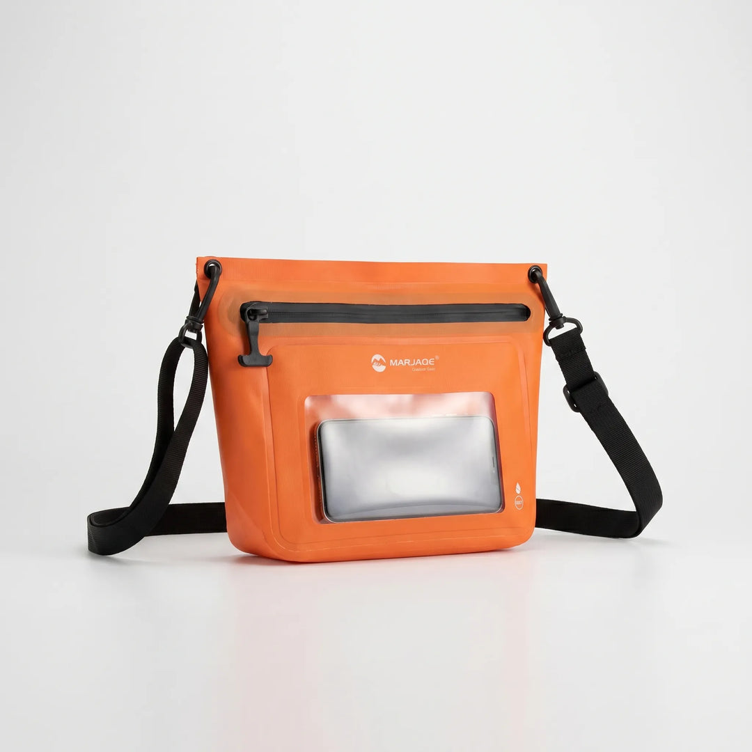 Waterproof outdoor shoulder bag for phones, perfect dry bag for hiking, kayaking & travel.