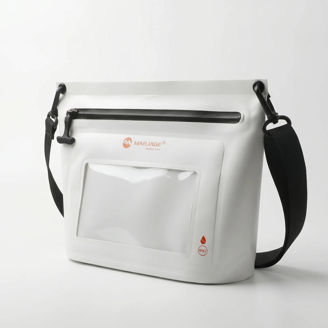 Lightweight travel crossbody bag with a convenient touchscreen window for phones, perfect for trips.