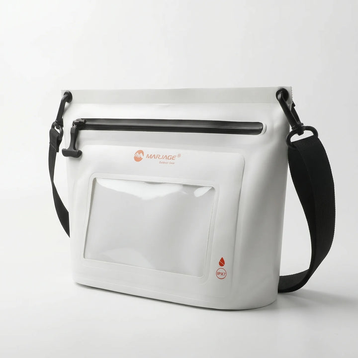 Lightweight travel crossbody bag with a convenient touchscreen window for phones, perfect for trips.