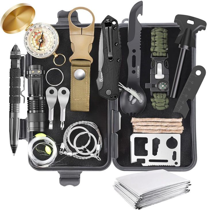 Unisex Outdoor Emergency Survival Gear Kit with tools for camping and hiking preparedness