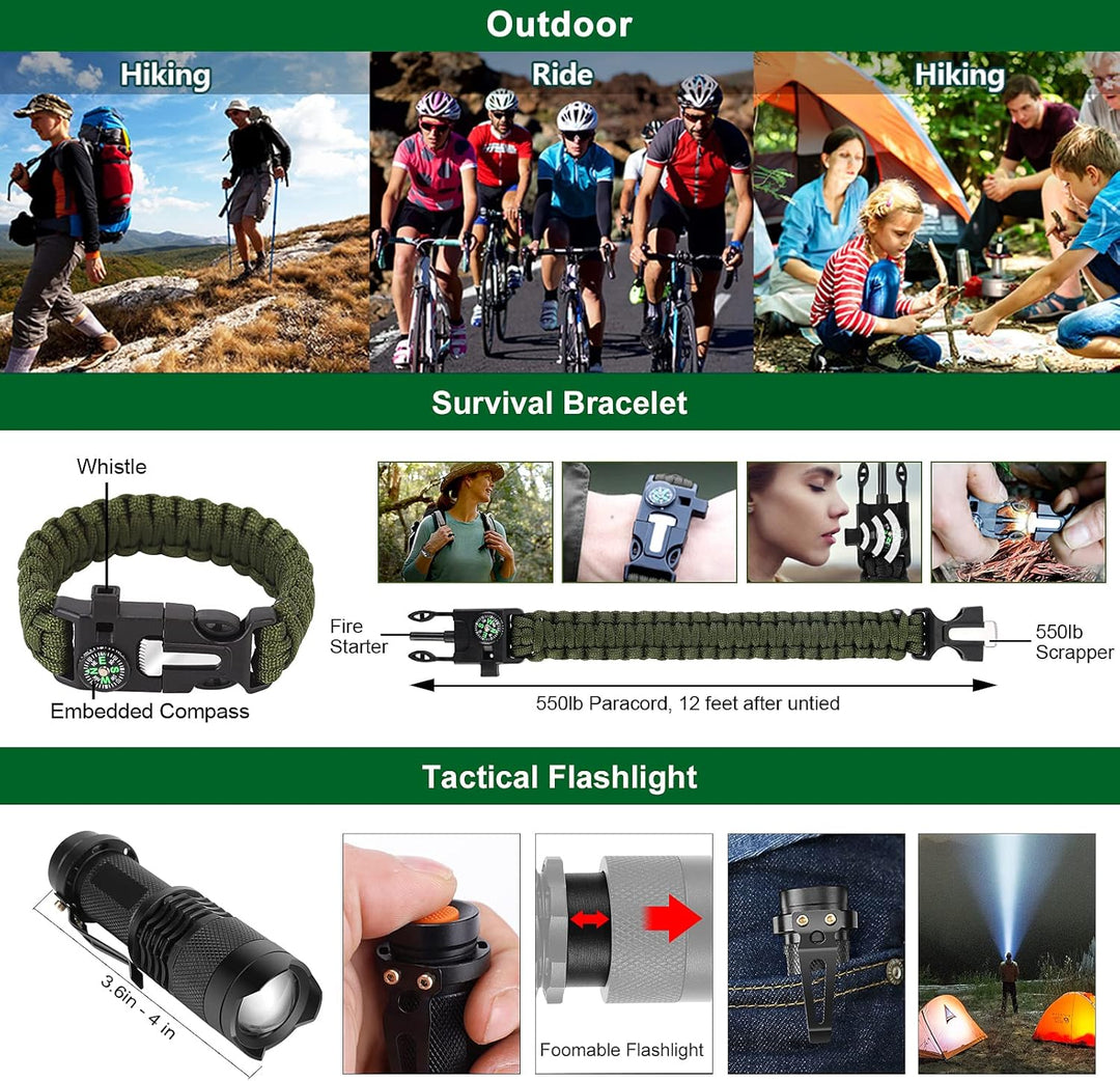 Unisex survival gear for hiking, camping, and bushcraft, crucial for outdoor preparedness