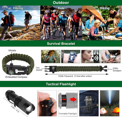 Unisex survival gear for hiking, camping, and bushcraft, crucial for outdoor preparedness