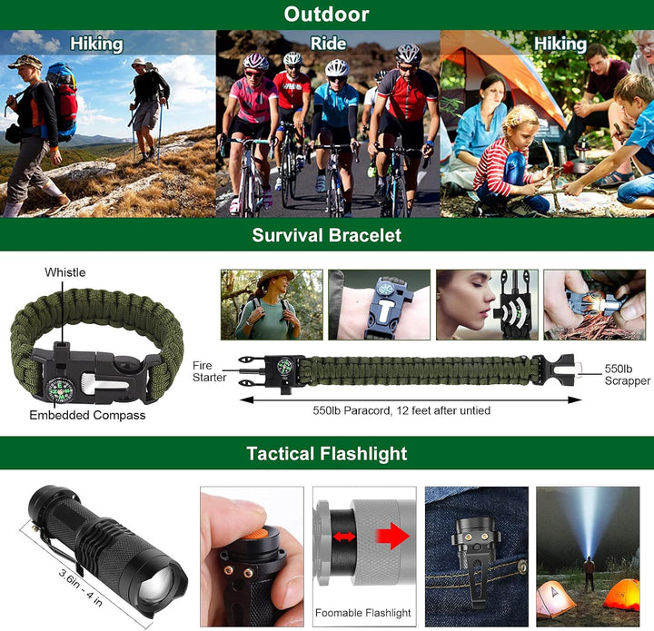 Unisex survival gear for hiking, camping, and bushcraft, crucial for outdoor preparedness