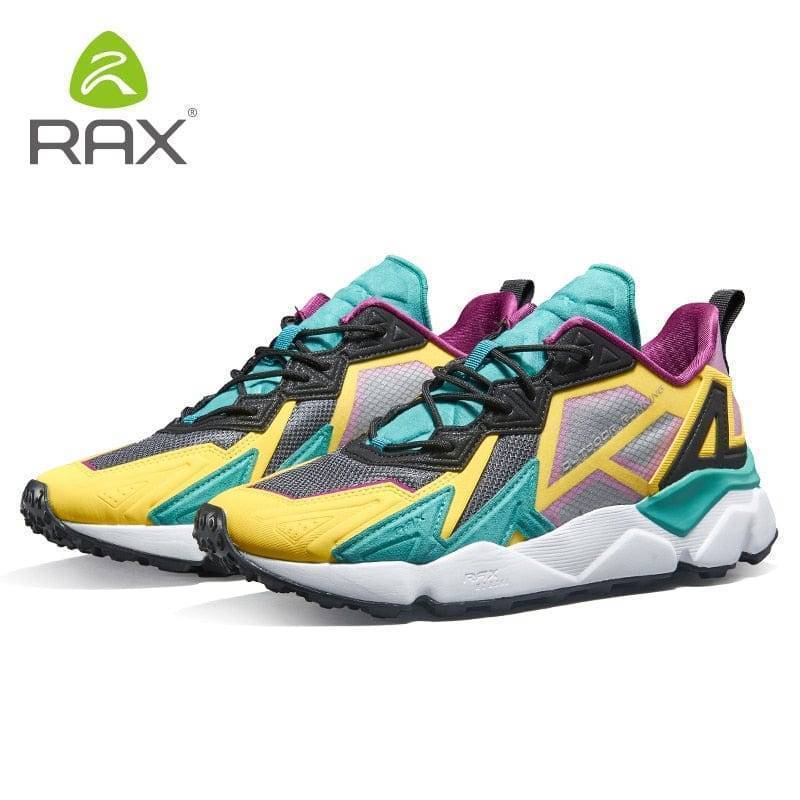 Front view of black and gray unisex trail shoe, showing toe protection for outdoor sports